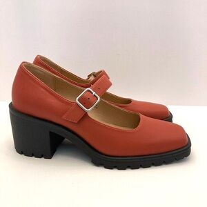 Stylish Coral Mary Jane Heels